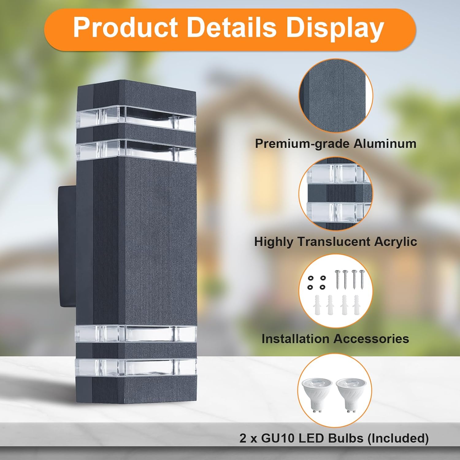 Celavy Lampada Parete LED Esterni IP65 Up Down, Grigio - immagine 3