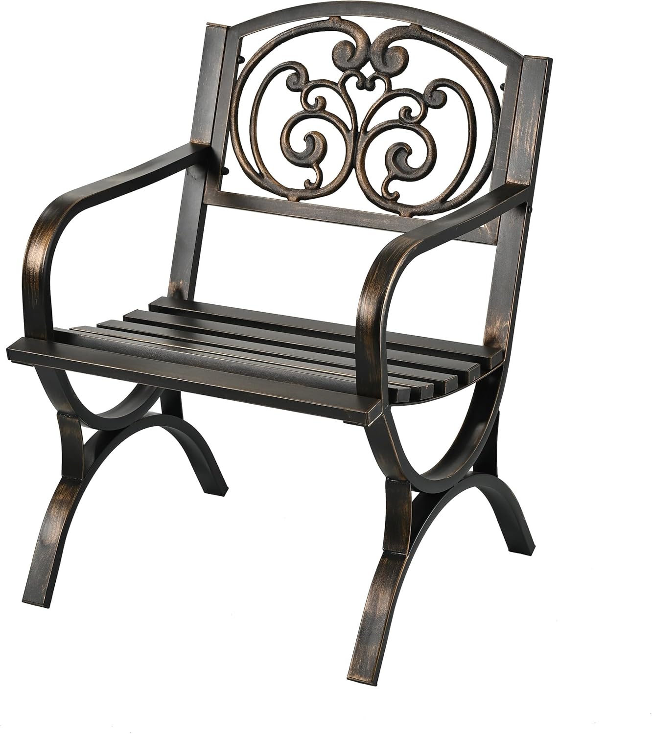 Relaxdays Sedia da Giardino Extra Larga, Nero/Bronzo - immagine 1