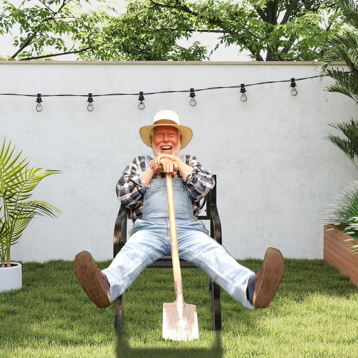 Relaxdays Sedia da Giardino Extra Larga, Nero/Bronzo - immagine 3