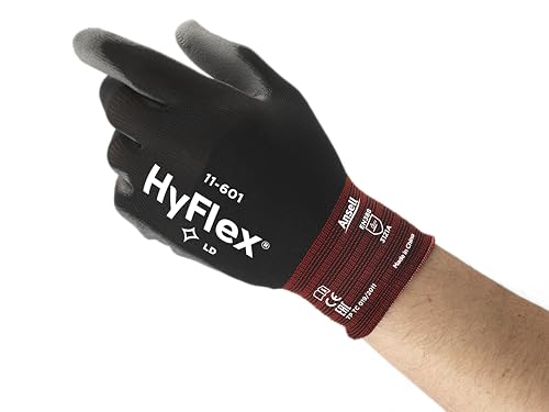 Ansell HyFlex 11-601 Guanti da Lavoro Sottili, Nero XL
