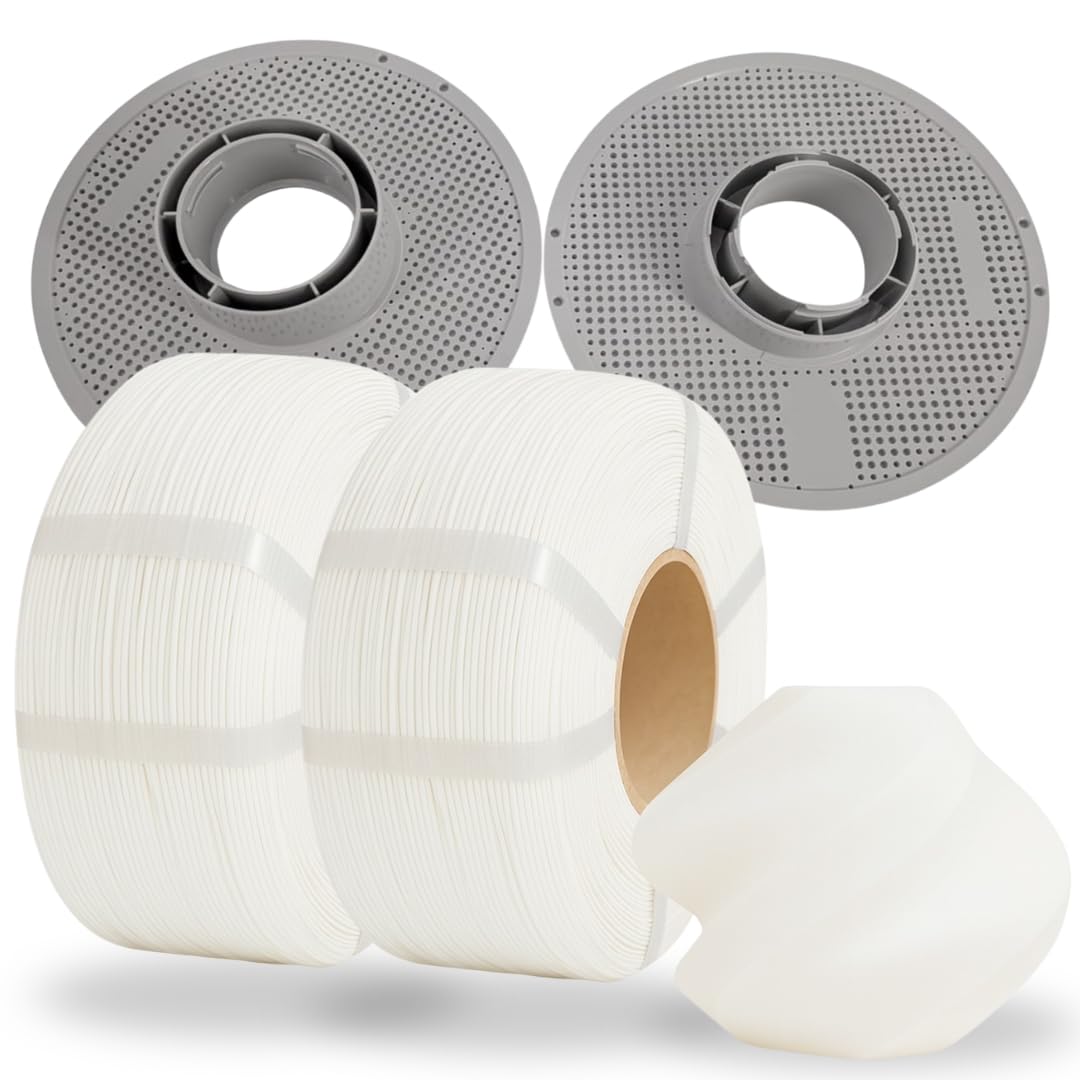 2 Rotoli PETG HF Bianco 1kg con Chip RFID per Bambu Lab