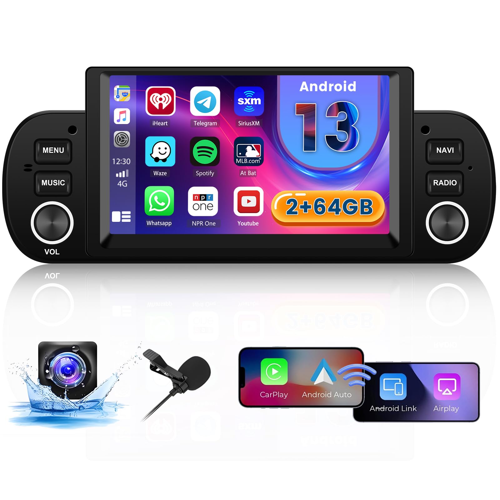 Hikity Autoradio Android per Fiat Panda 2013-2020