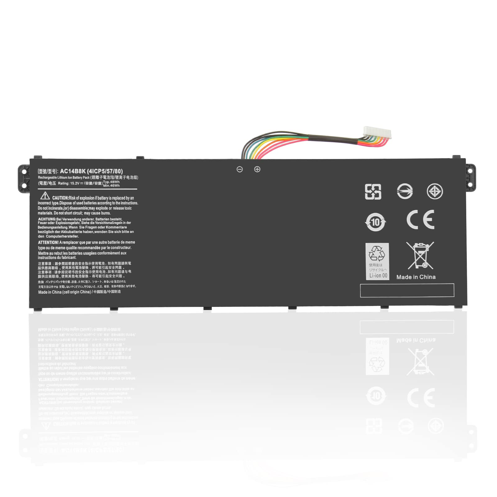Exmate 15.2V 3200mAh 48Wh AC14B8K AC14B3K Battery for Acer Aspire ES1 ...