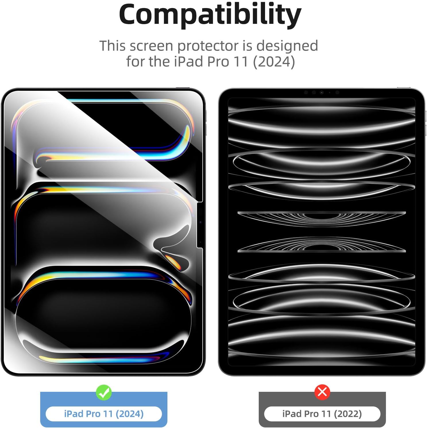 New'c Pellicola Protettiva per iPad Pro 11" M4 (2024), 2 Pezzi - immagine 2