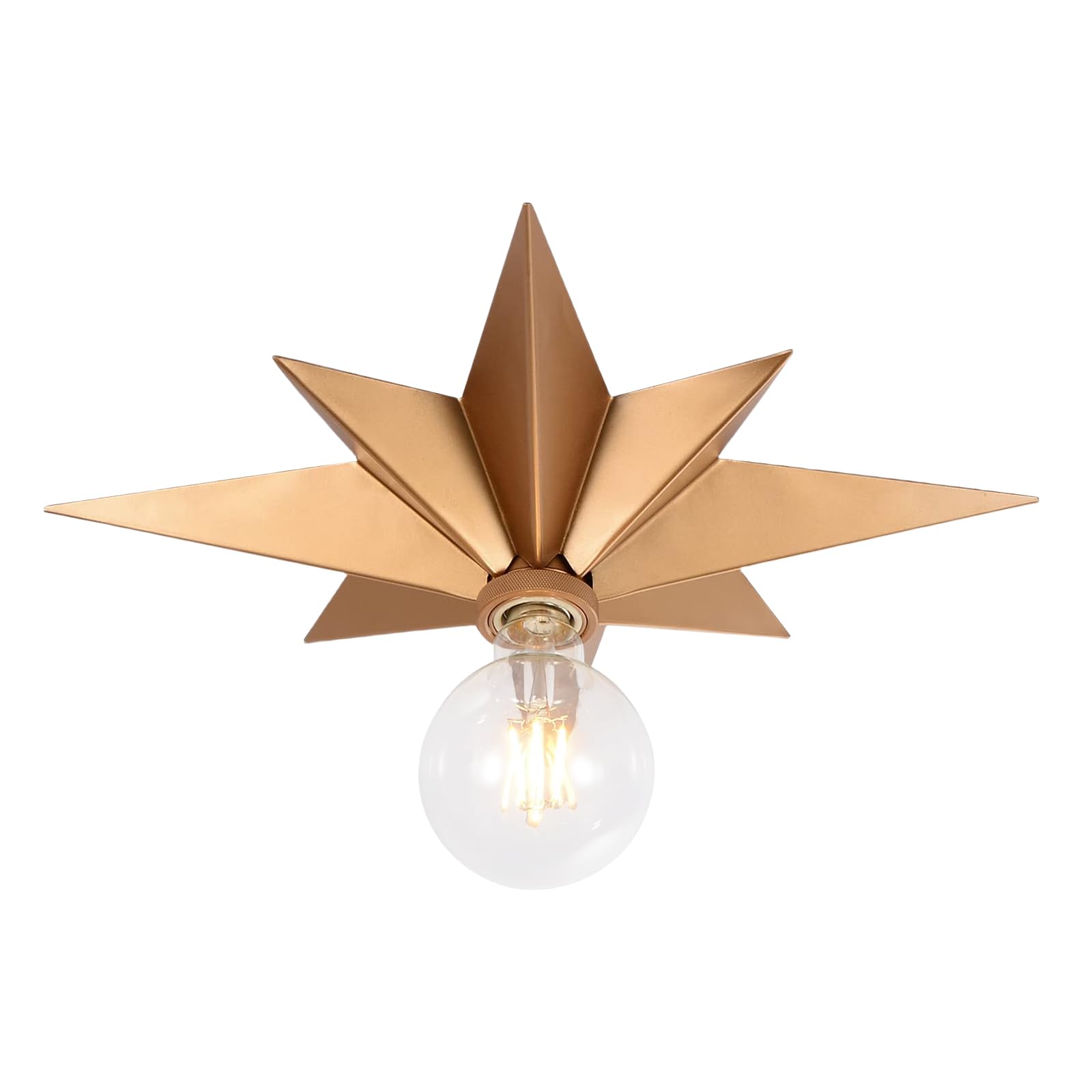 Plafoniera Vintage Stella Industriale E27 30cm, Oro