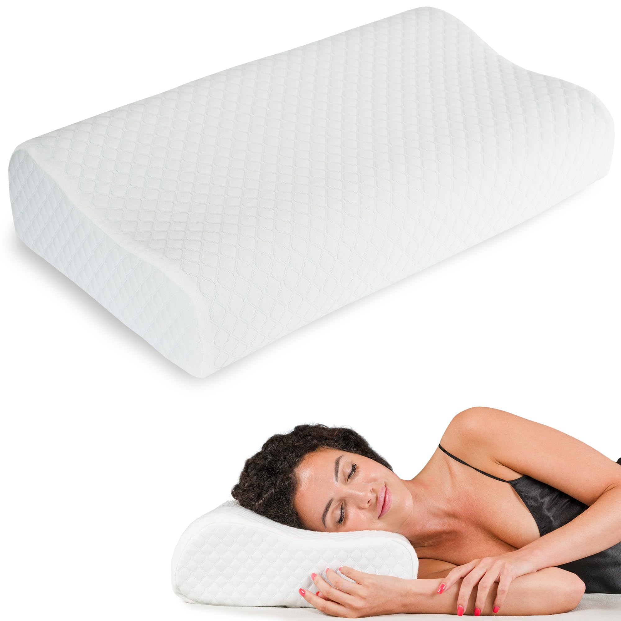 Flowen Cuscino Cervicale Memory Foam Lavanda