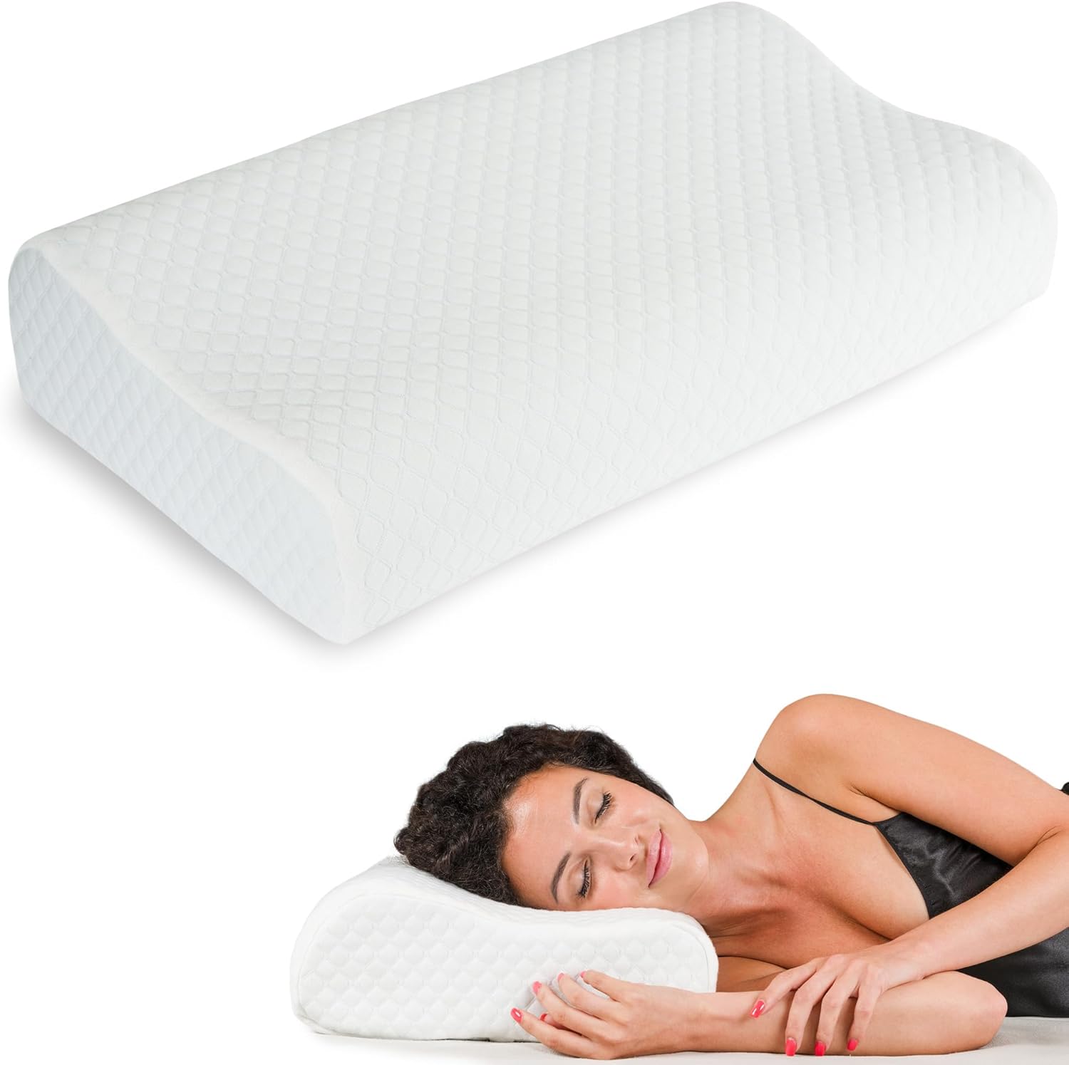 Flowen Cuscino Cervicale Memory Foam Lavanda - immagine 1