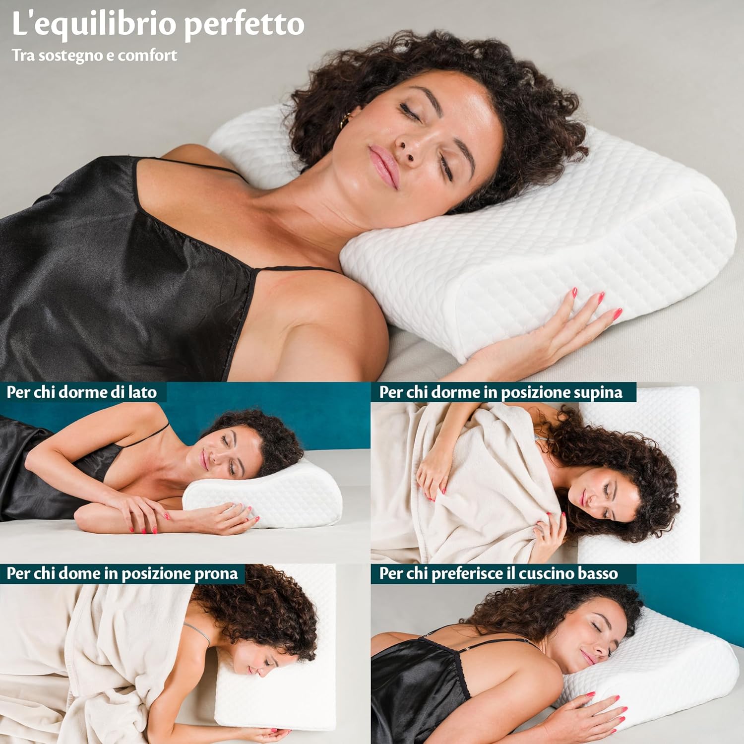 Flowen Cuscino Cervicale Memory Foam Lavanda - immagine 5