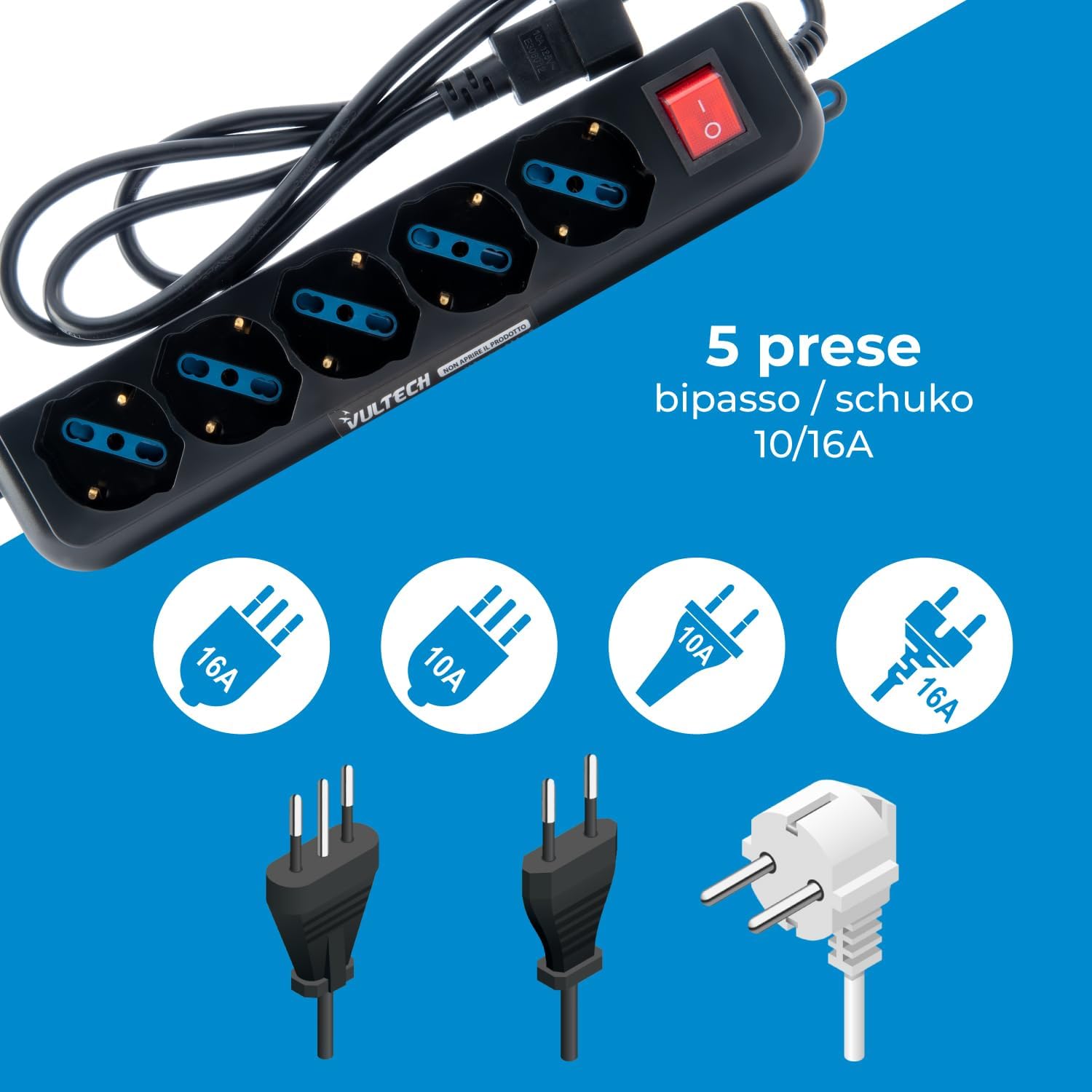 Vultech MU-UPS01 Multipresa per UPS IEC14 a 5 Posti - immagine 3