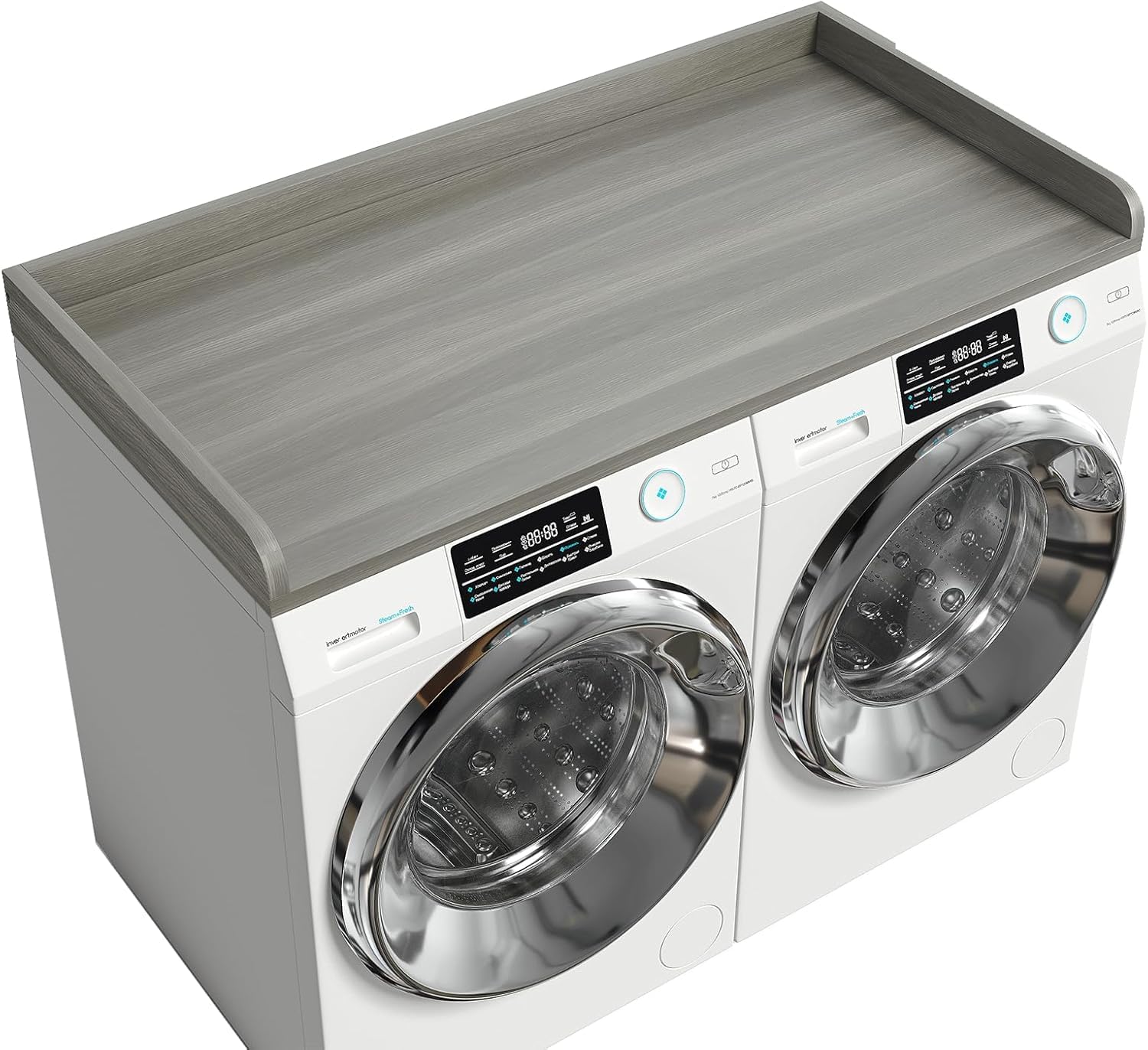 Piano di Lavoro Lavatrice-Asciugatrice in Legno, Noce