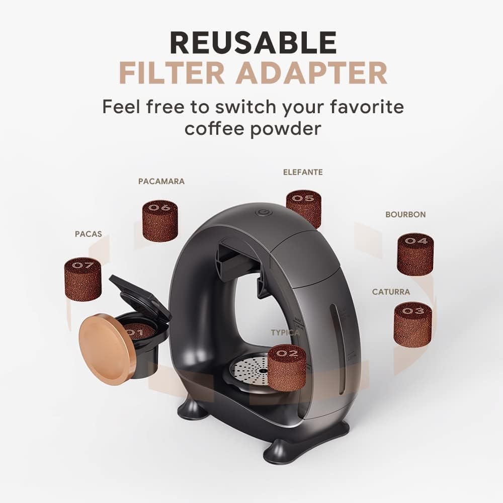 Benfuchen Caffettiera Usa e Getta con Filtro, Grigio