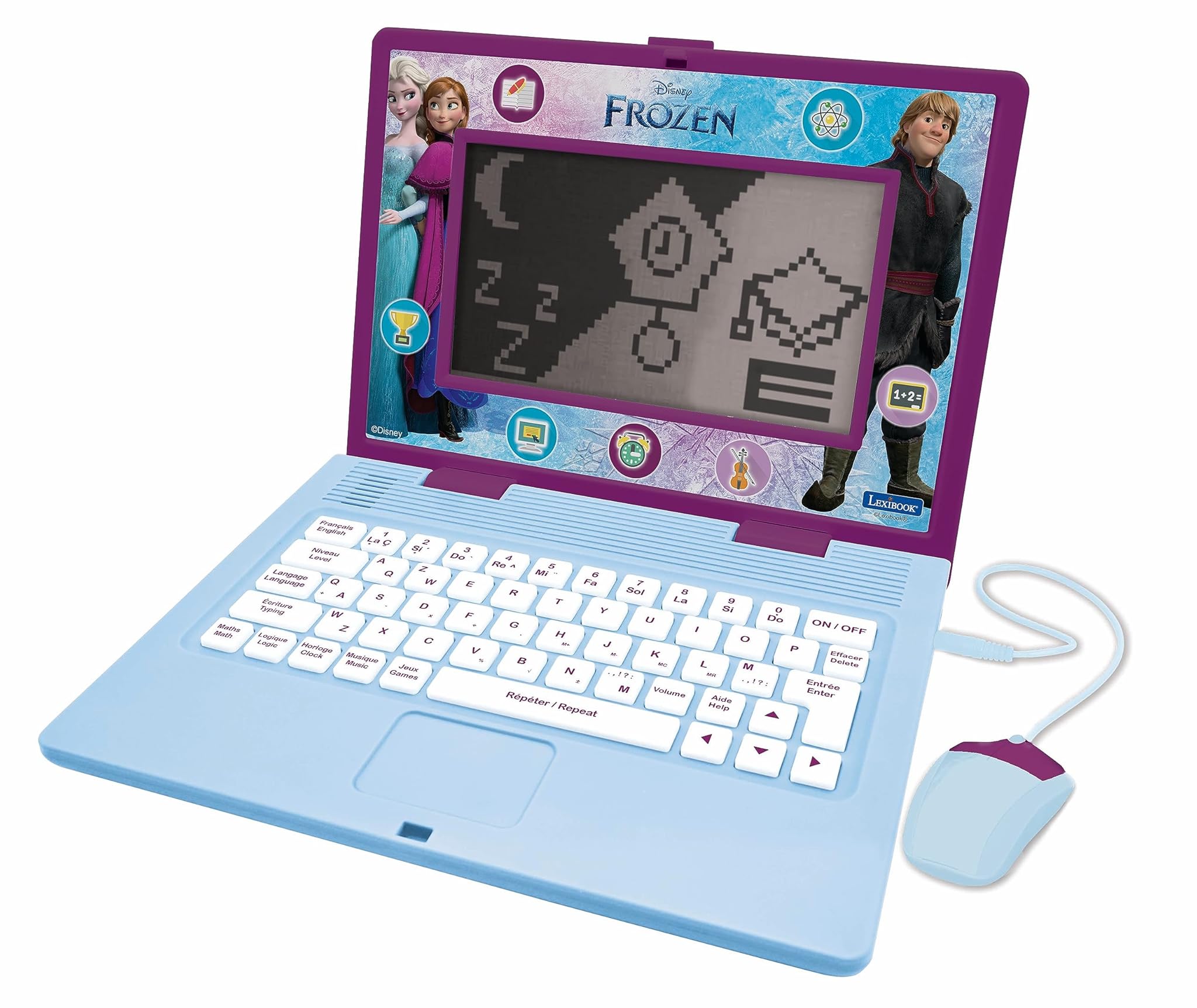 LEXIBOOK Frozen - Laptop Educativo Bilingue 170 Attività