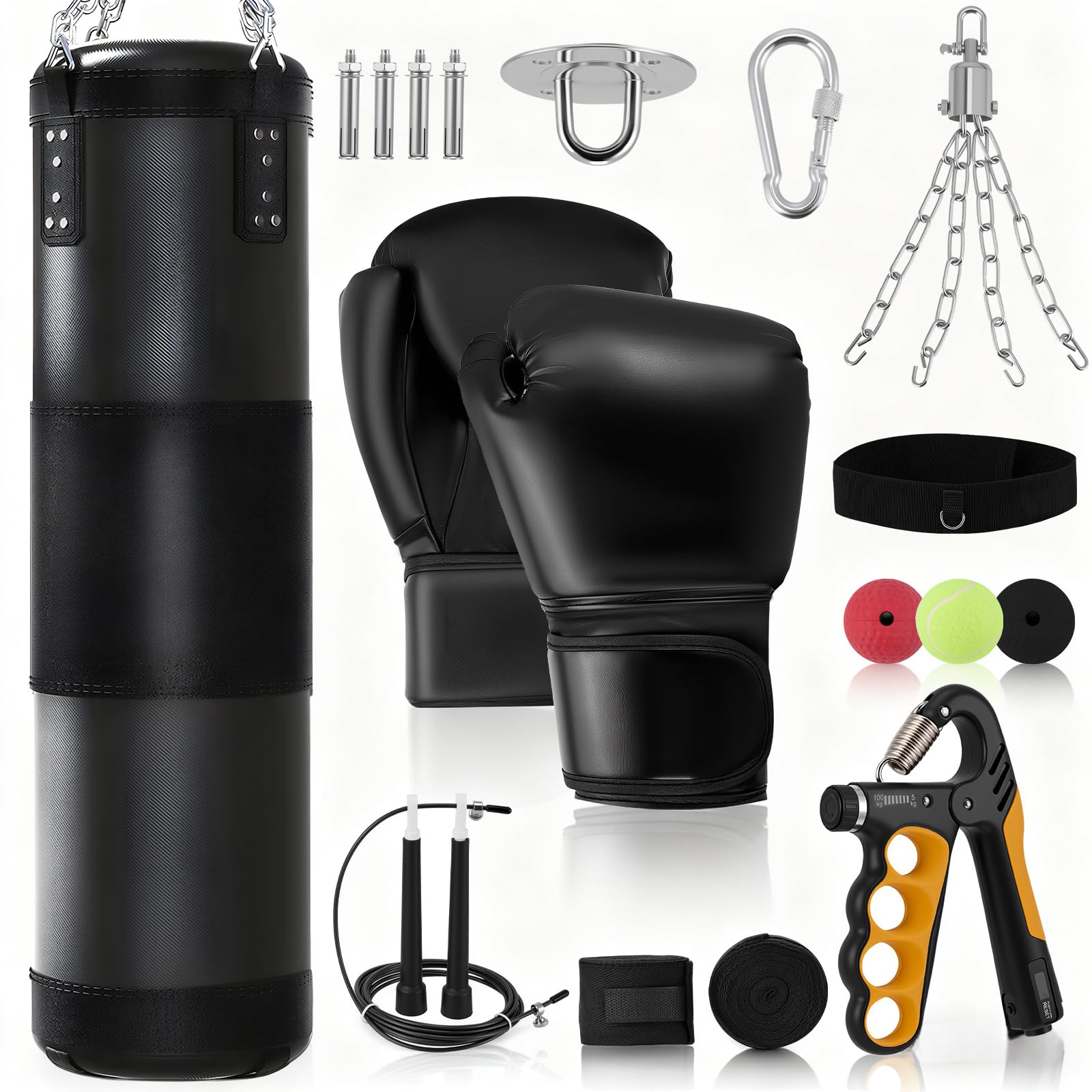 Set Sacco da Boxe Pesante 120cm (Vuoto) per Adulti