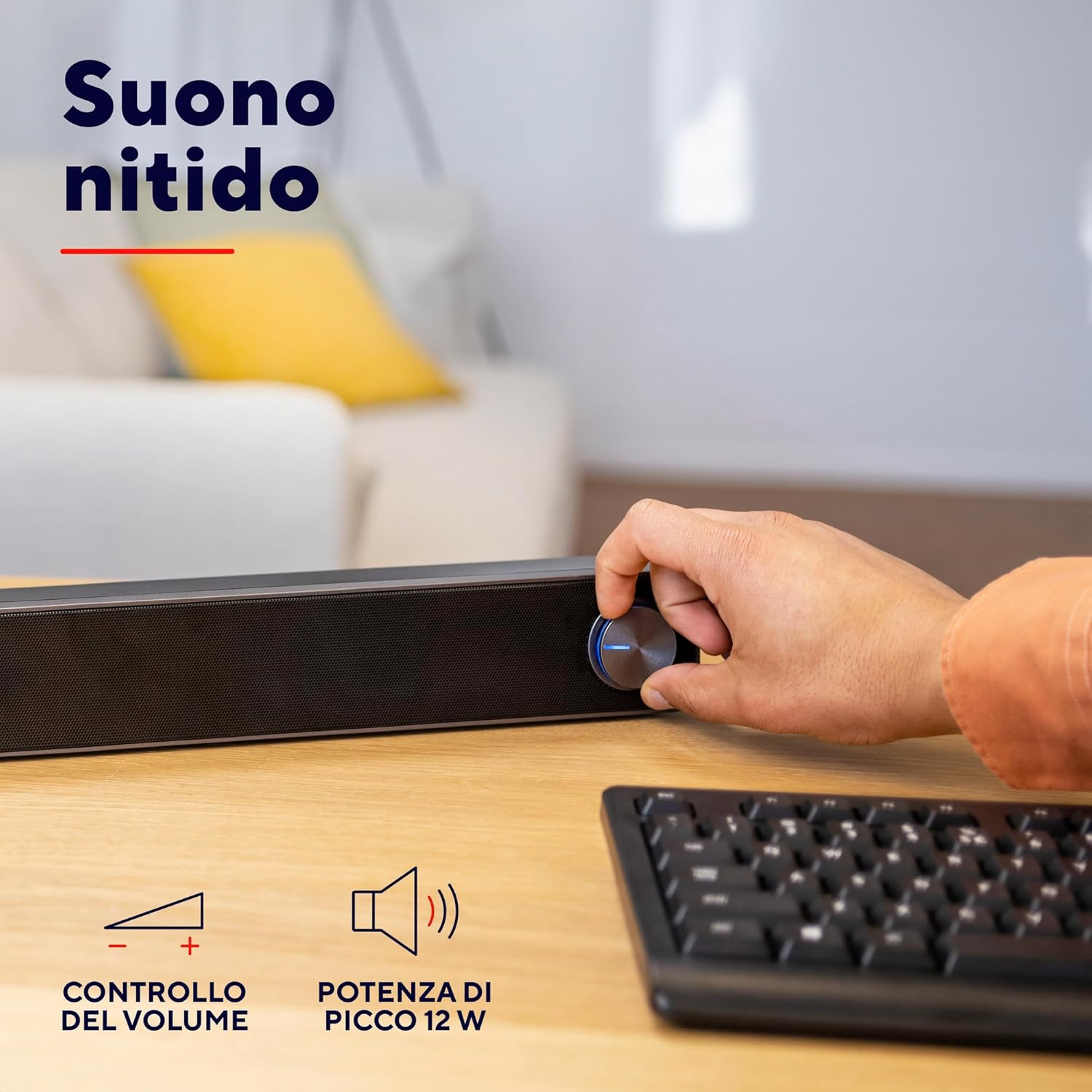 Trust Arys Soundbar PC 12W, Nero - immagine 4