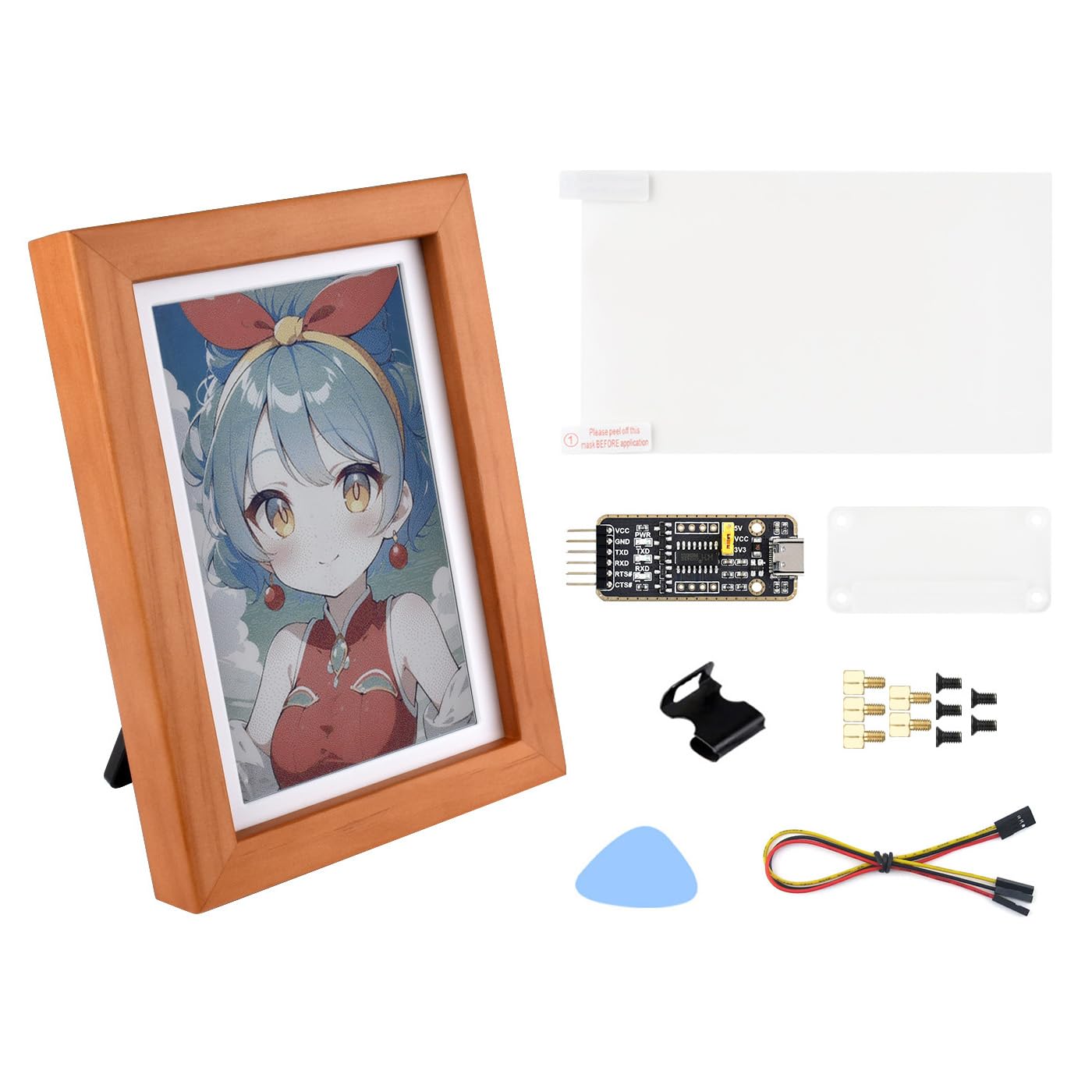 Waveshare 7.3inch E6 E-Paper Full Color con Cornice