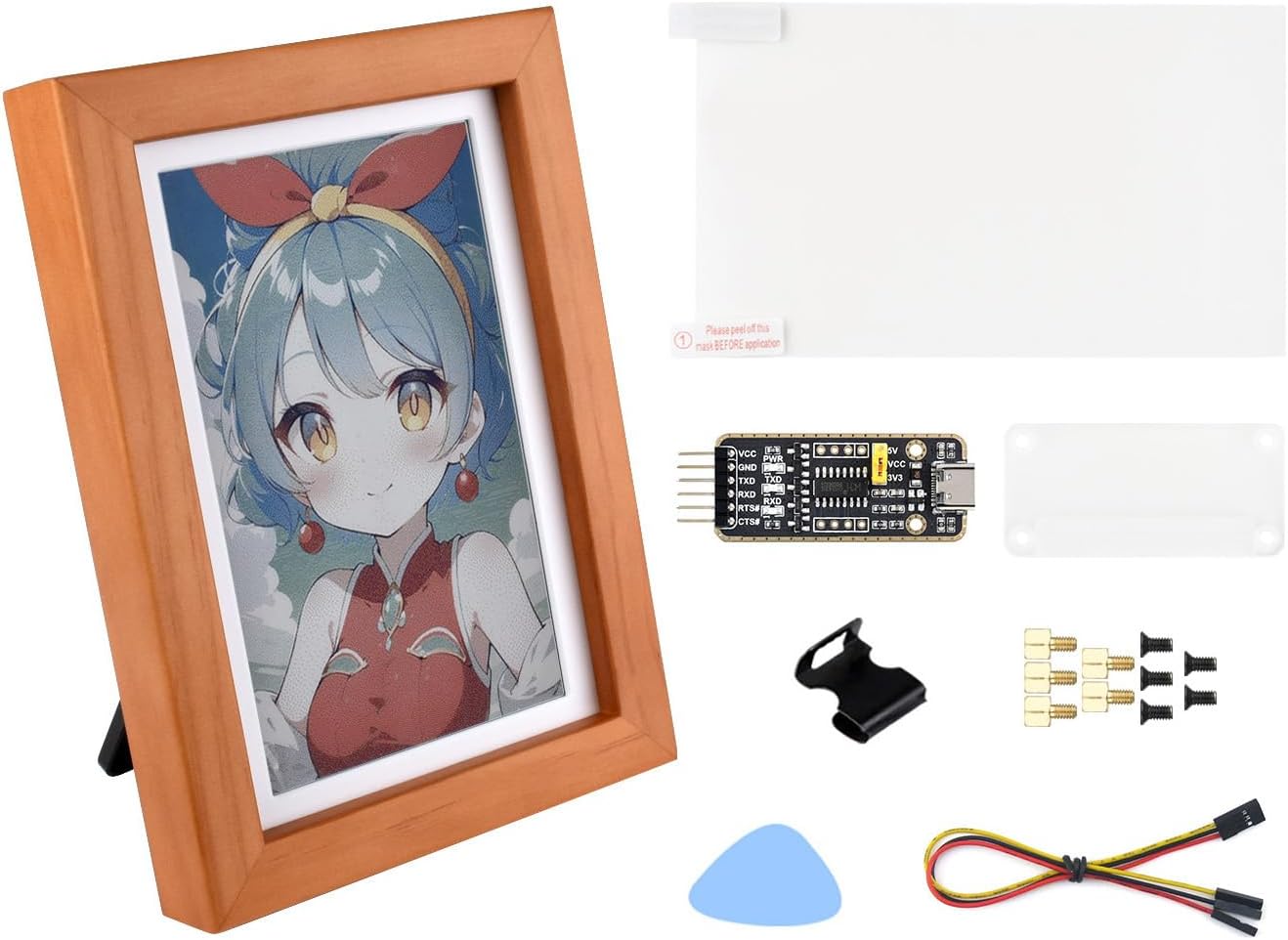 Waveshare 7.3inch E6 E-Paper Full Color con Cornice - immagine 1