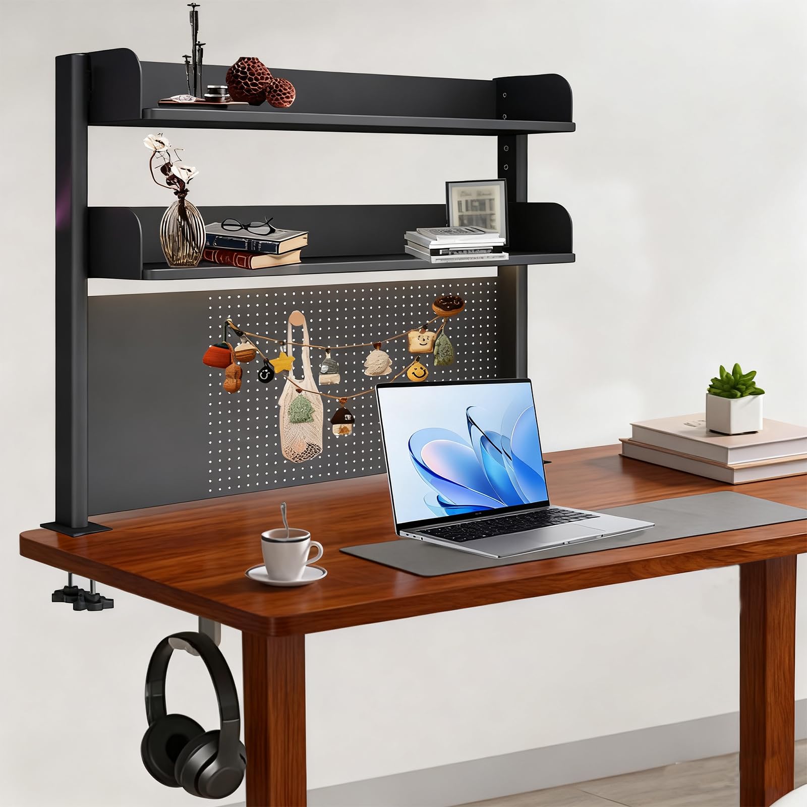 Organizer da scrivania a morsetto con pannello forato