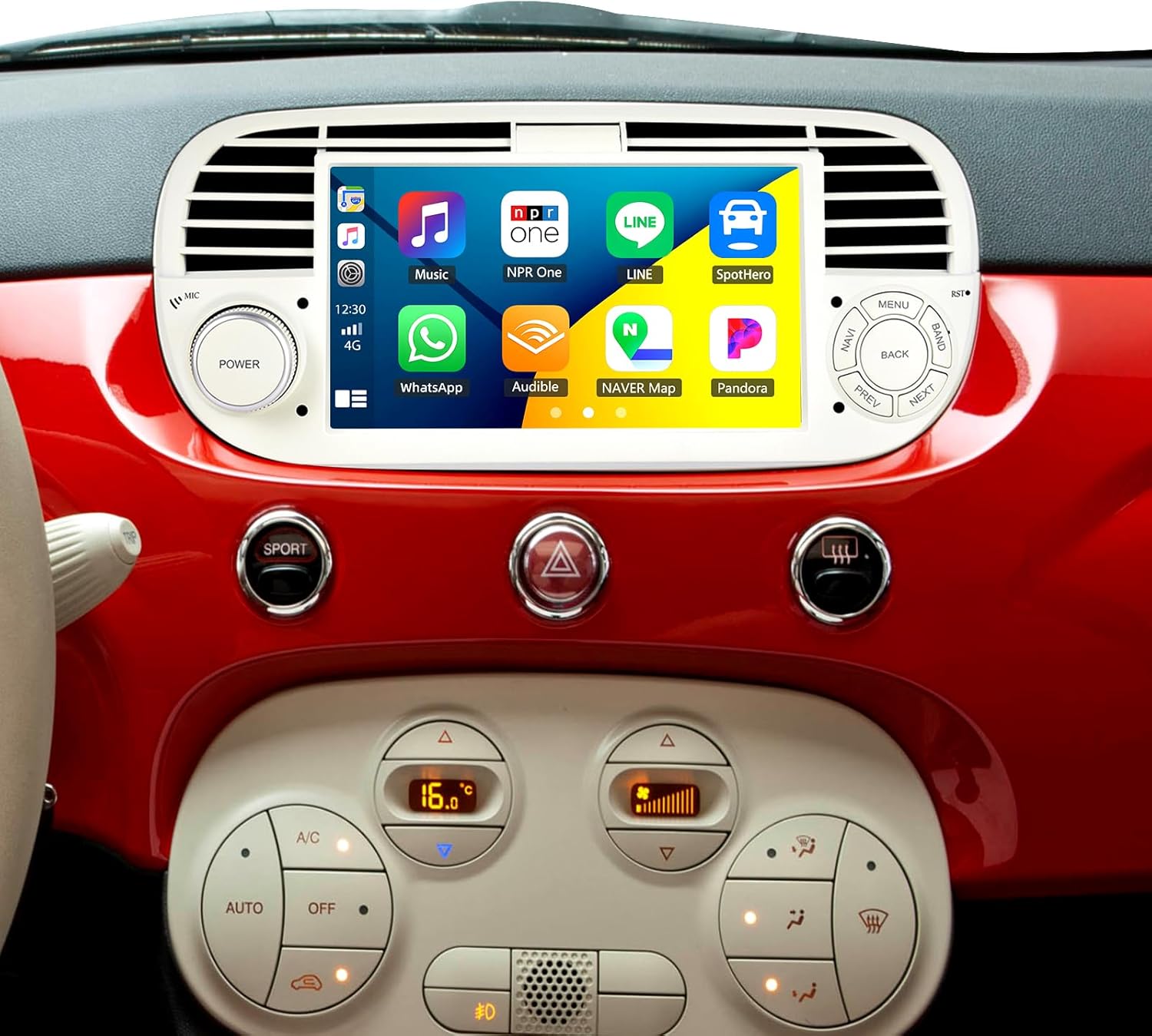 Sixwin Android 13 Autoradio 7" TouchScreen per FIAT 500 - immagine 1