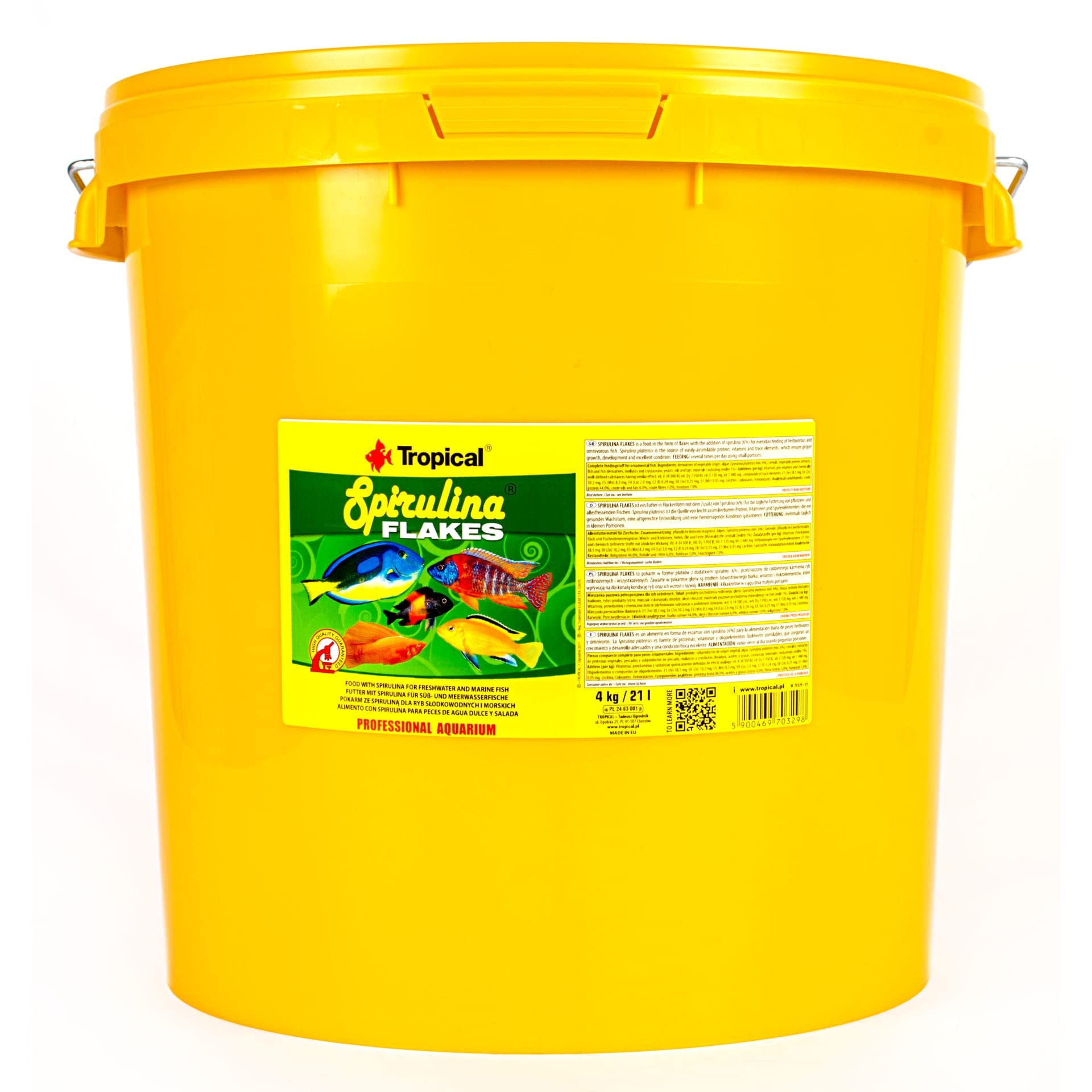 Tropical SPIRULINA Flakes 21L / 4kg - Mangime per Pesci