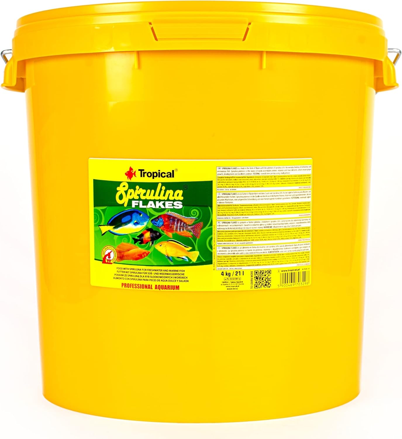 Tropical SPIRULINA Flakes 21L / 4kg - Mangime per Pesci - immagine 1