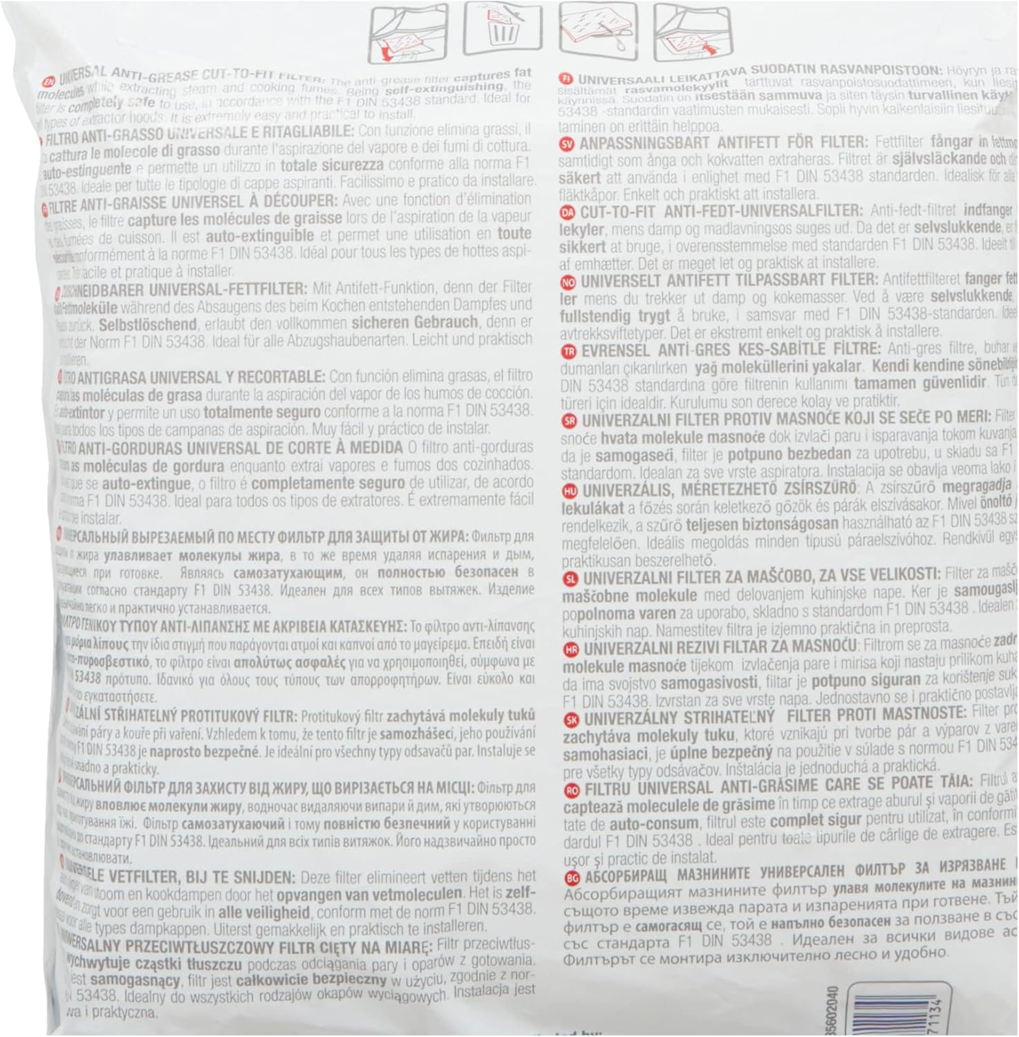 Care + Protect Filtro Cappa Universale Anti-Grasso - immagine 4