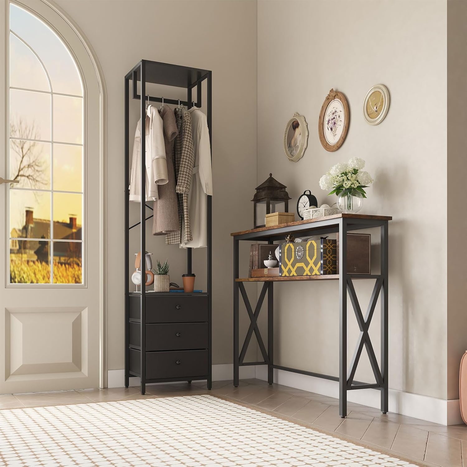 Ymyny Appendiabiti da Terra con 3 Cassetti, Nero - immagine 3