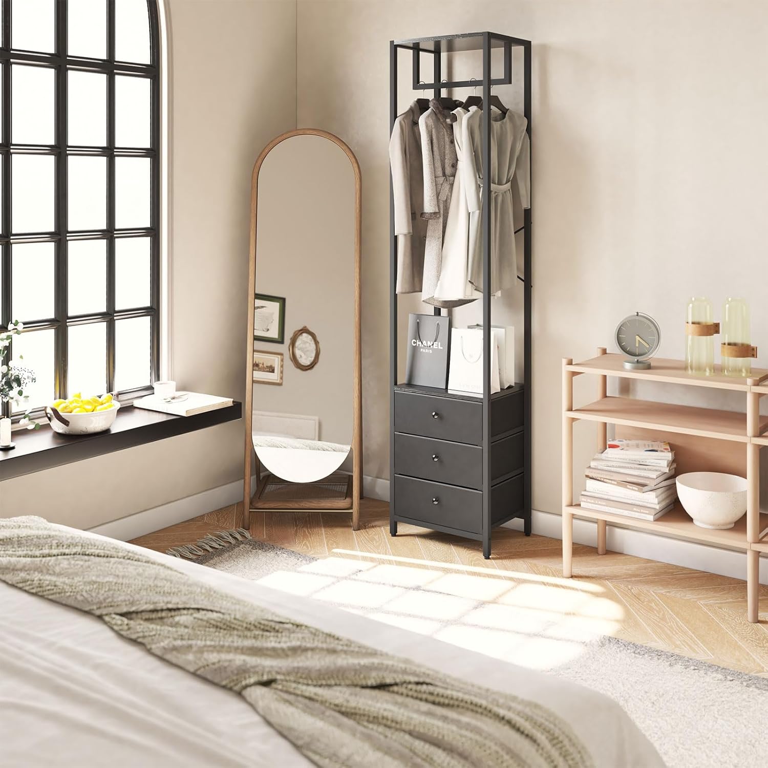 Ymyny Appendiabiti da Terra con 3 Cassetti, Nero - immagine 4