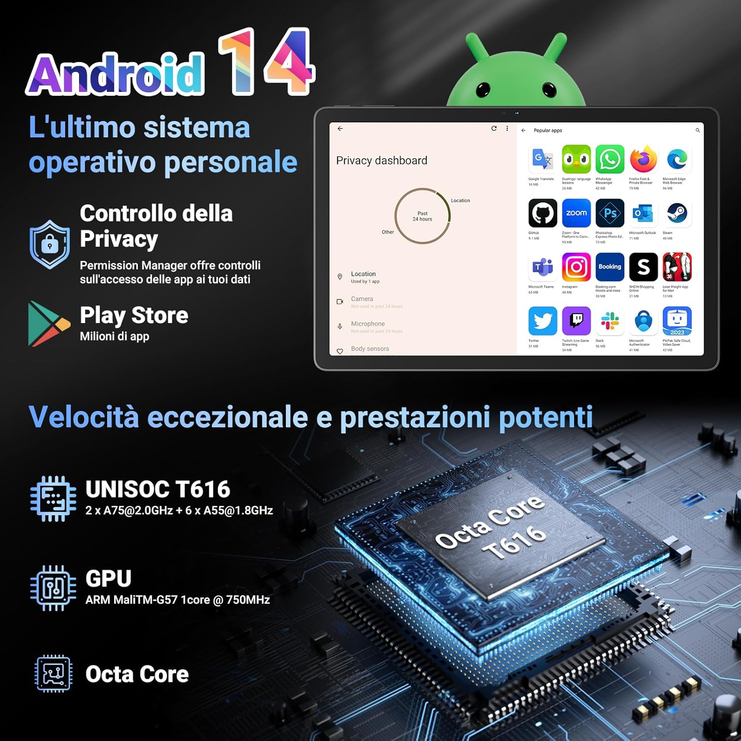 Blackview Tab 16 Pro - Tablet 11" Android 14, 24GB RAM+256GB ROM - immagine 4