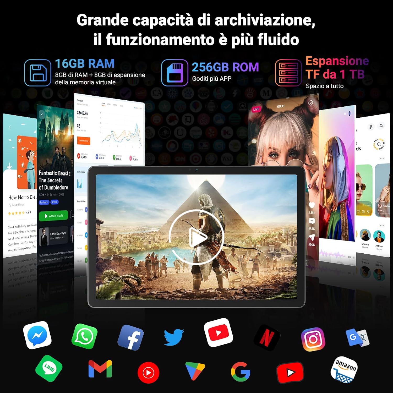 Blackview Tab 16 Pro - Tablet 11" Android 14, 24GB RAM+256GB ROM - immagine 5