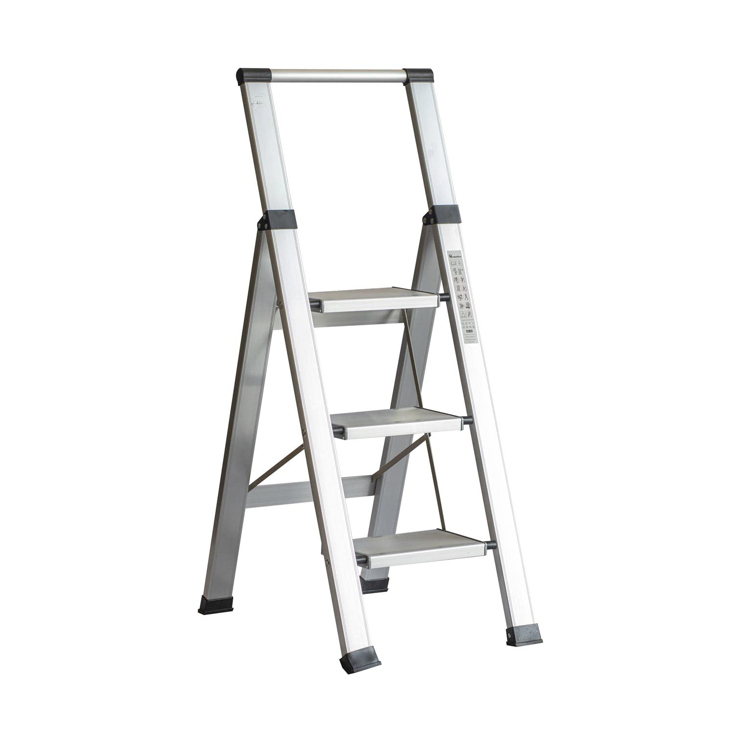Homelux 710026 Scala domestica piatta, alluminio, 3 gradini