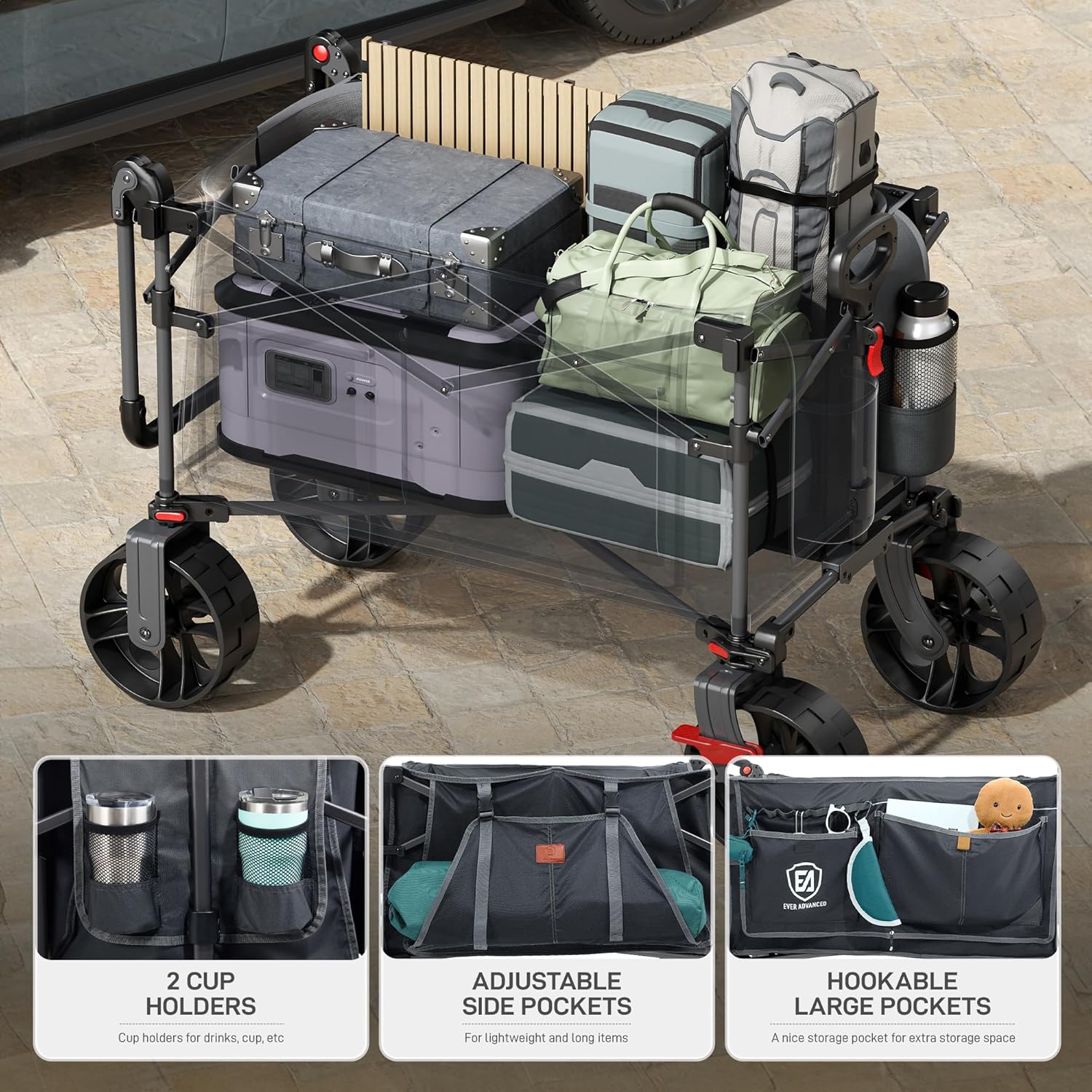 Ever Advanced Carrello XXL Pieghevole 225L 150kg - immagine 4