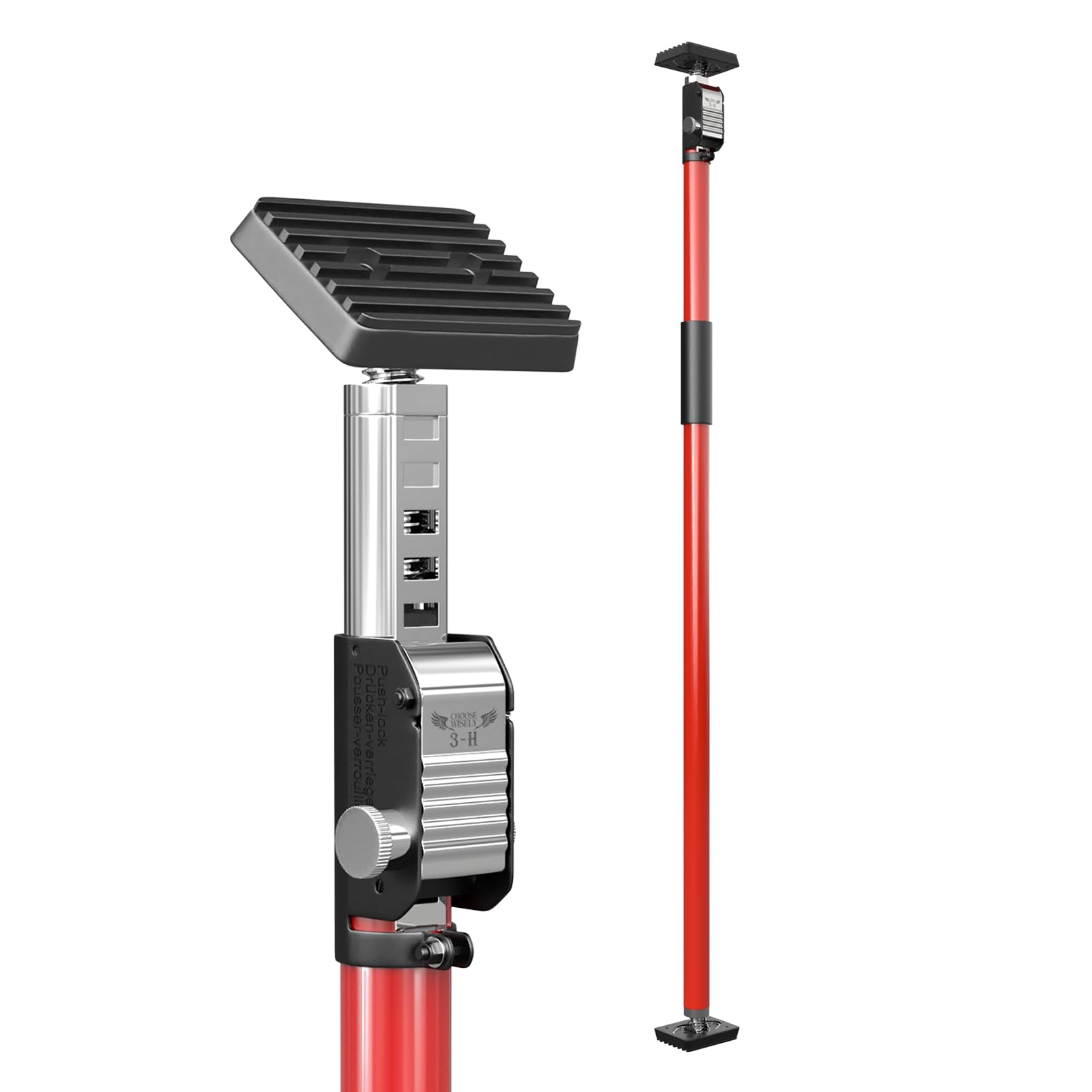 3-h Puntello Telescopico Regolabile 110-203cm, Rosso