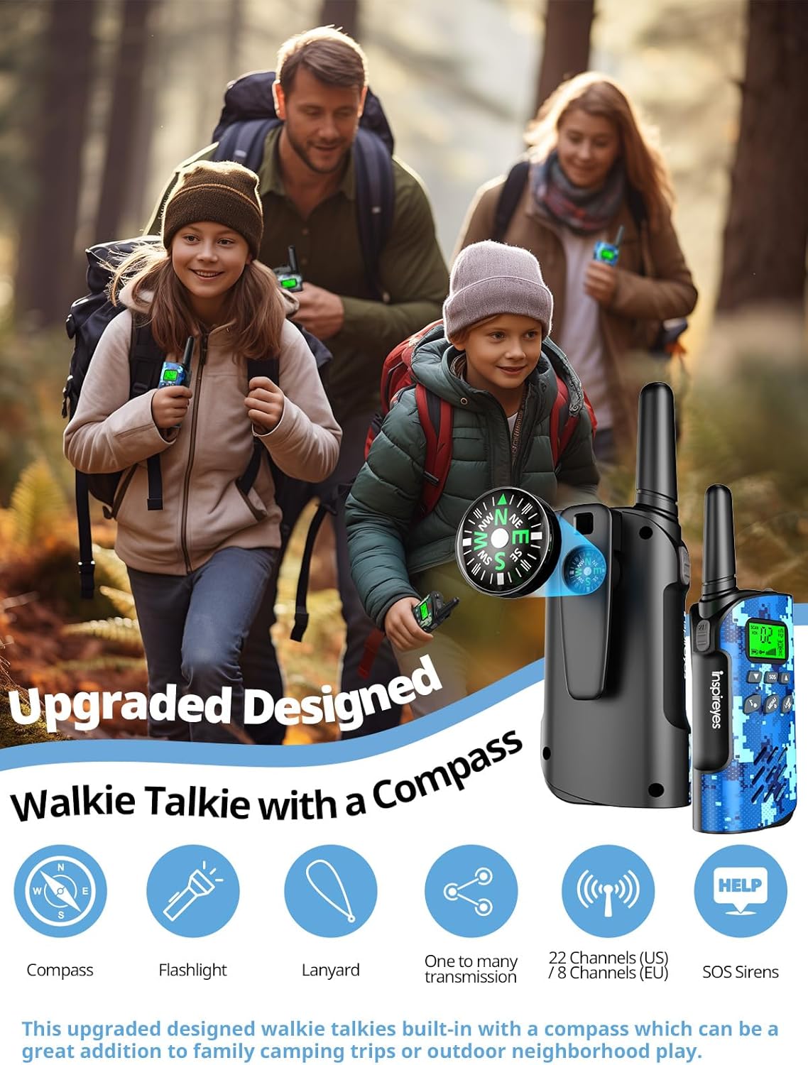Inspireyes Walkie-Talkie Ricaricabili per Bambini - immagine 3