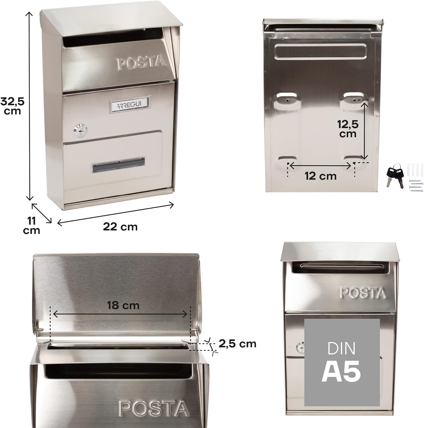 Domus 2010 Cassetta Postale, Acciaio Inox - immagine 3