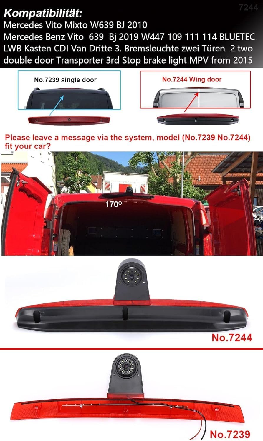 Transporter Top Mount Telecamera Retromarcia Visione Notturna - immagine 2