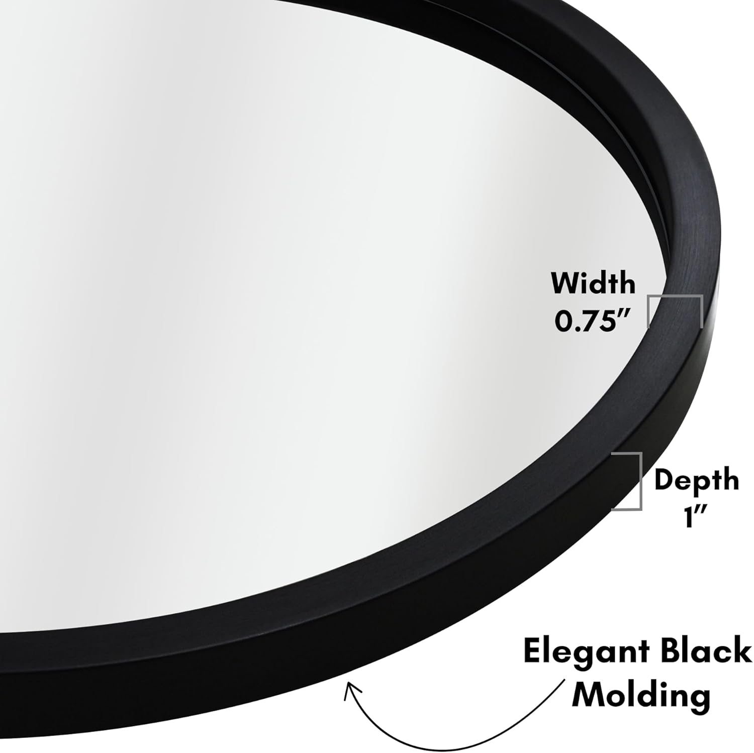 Americanflat Specchio Rotondo da Parete 51 cm, Cornice Nera - immagine 7