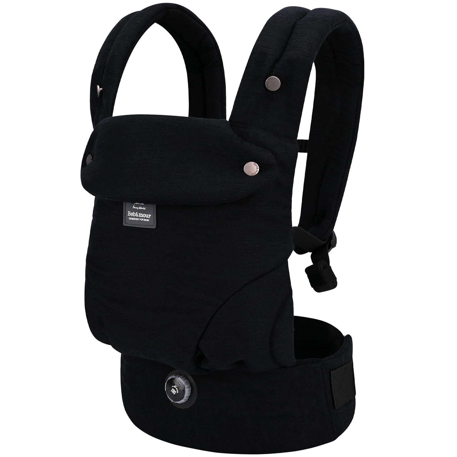 Bebamour Marsupio Ergonomico per Bambini 3.6-14.9 kg, Nero