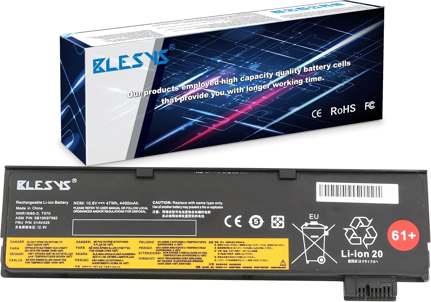 Blesys 01AV424 Batteria per Lenovo ThinkPad T470 T480 - immagine 1
