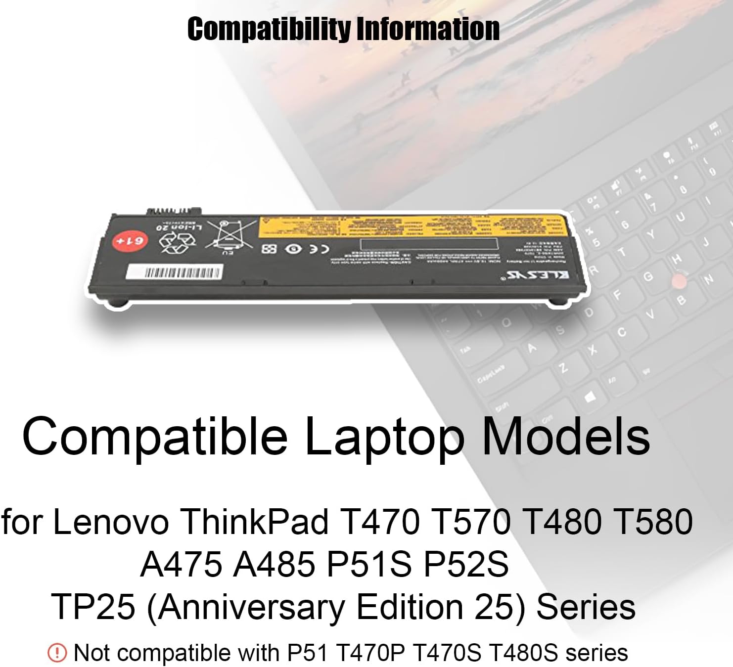 Blesys 01AV424 Batteria per Lenovo ThinkPad T470 T480 - immagine 3