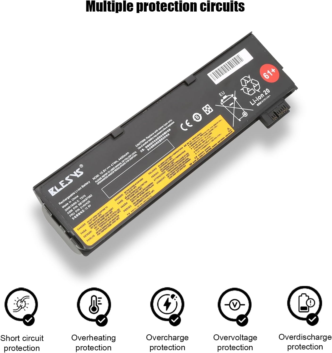 Blesys 01AV424 Batteria per Lenovo ThinkPad T470 T480 - immagine 4