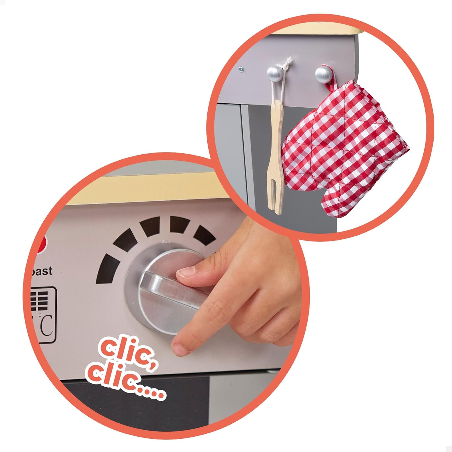 Teamson- BBQ Set Barbecue in Legno con 9 Accessori, Multicolore, M, 85399 - immagine 4