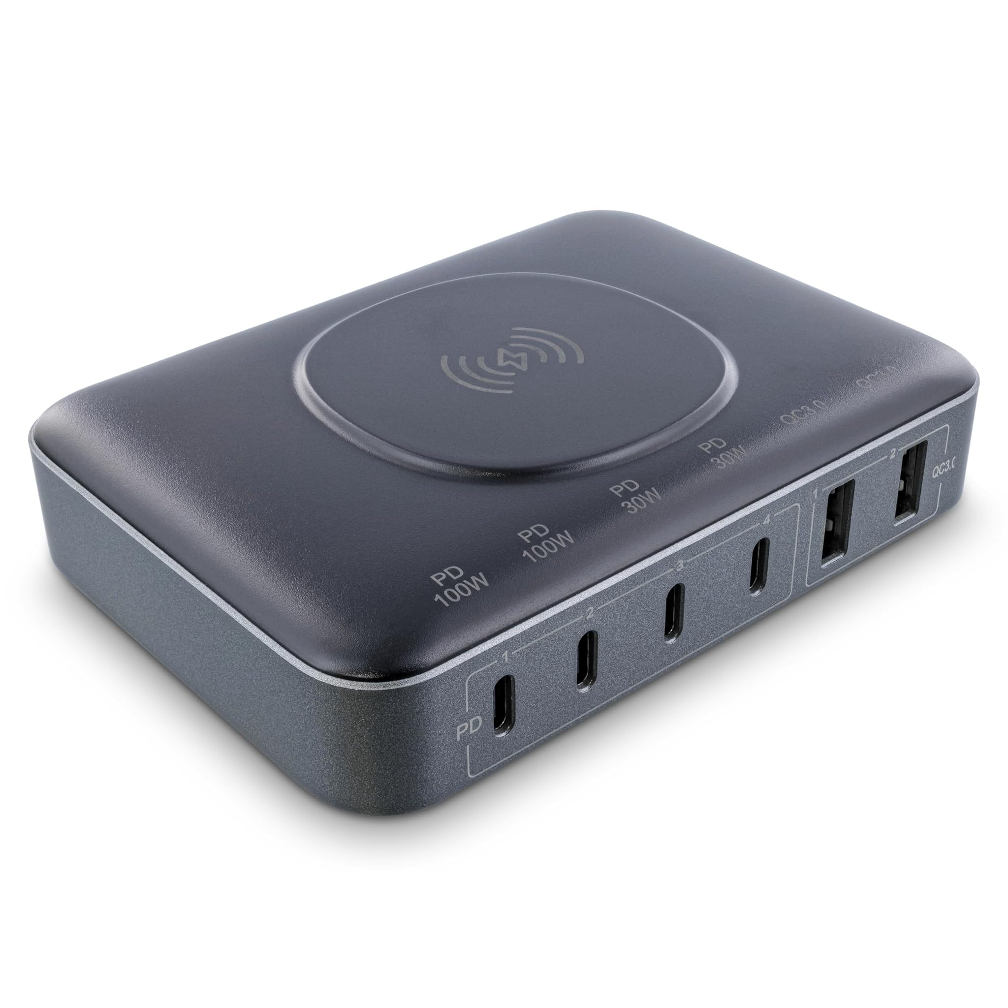 InLine Qi Powerstation 6 Porte GaN 100W, Nero