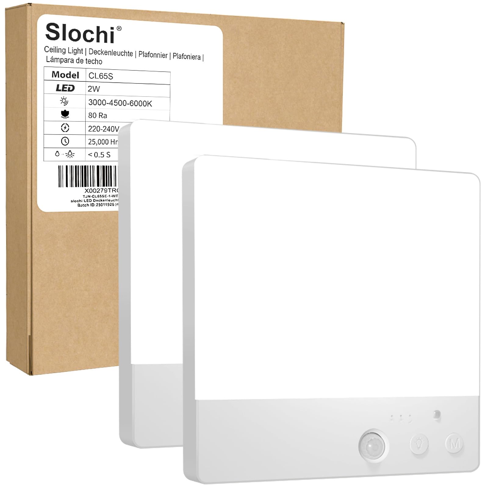 slochi Plafoniera a LED, confezione da 2