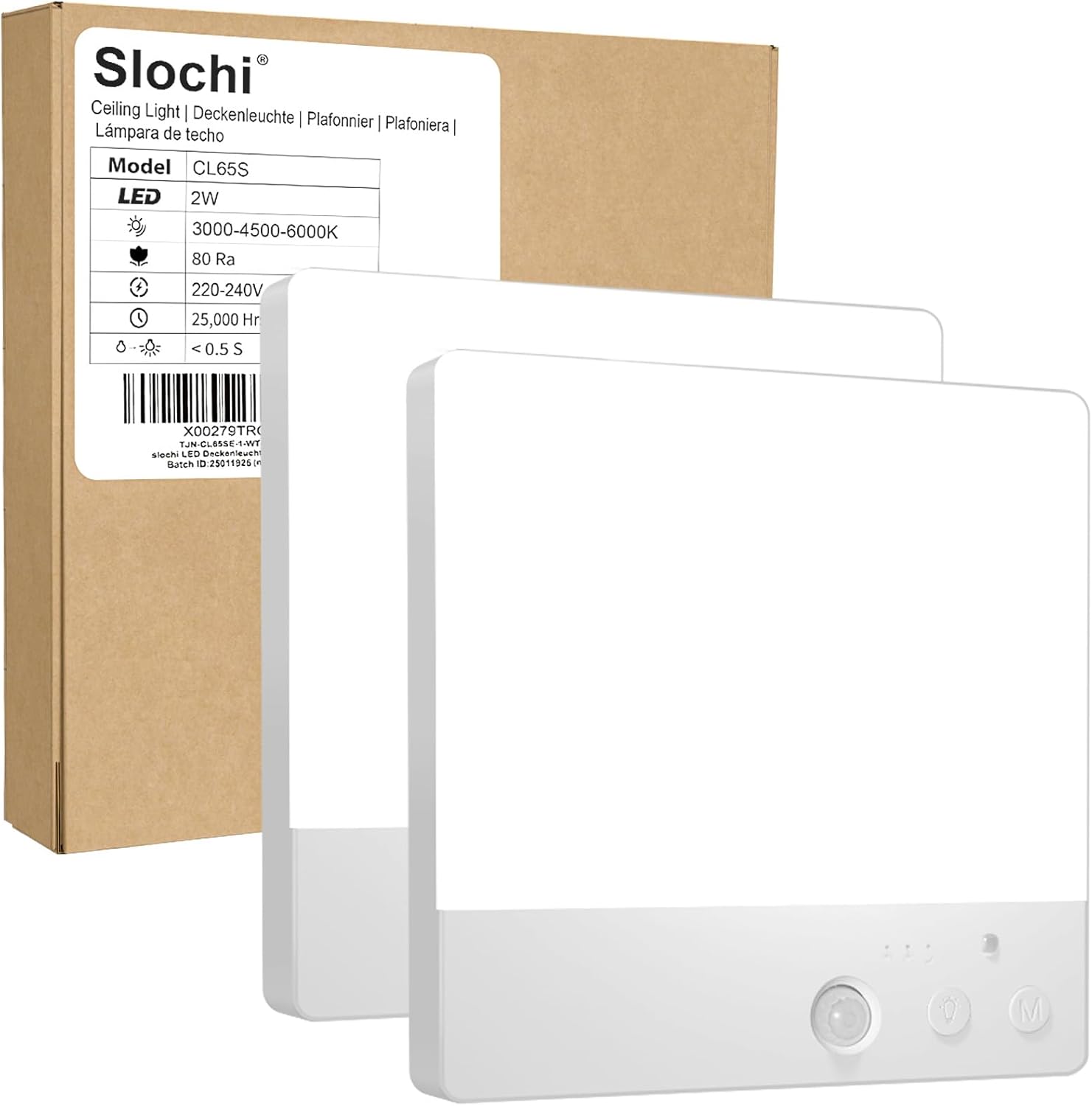 slochi Plafoniera a LED, confezione da 2 - immagine 1