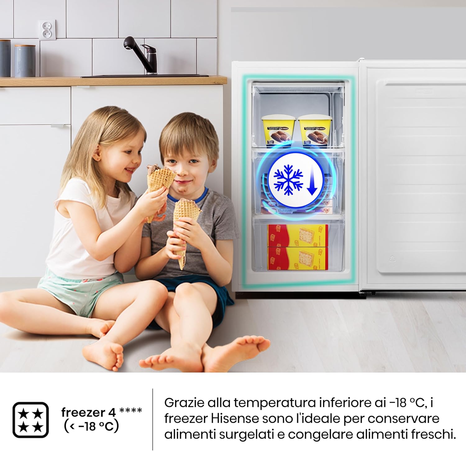 Hisense MUZ4859E, Congelatore Verticale, Bianco, 61L - immagine 7