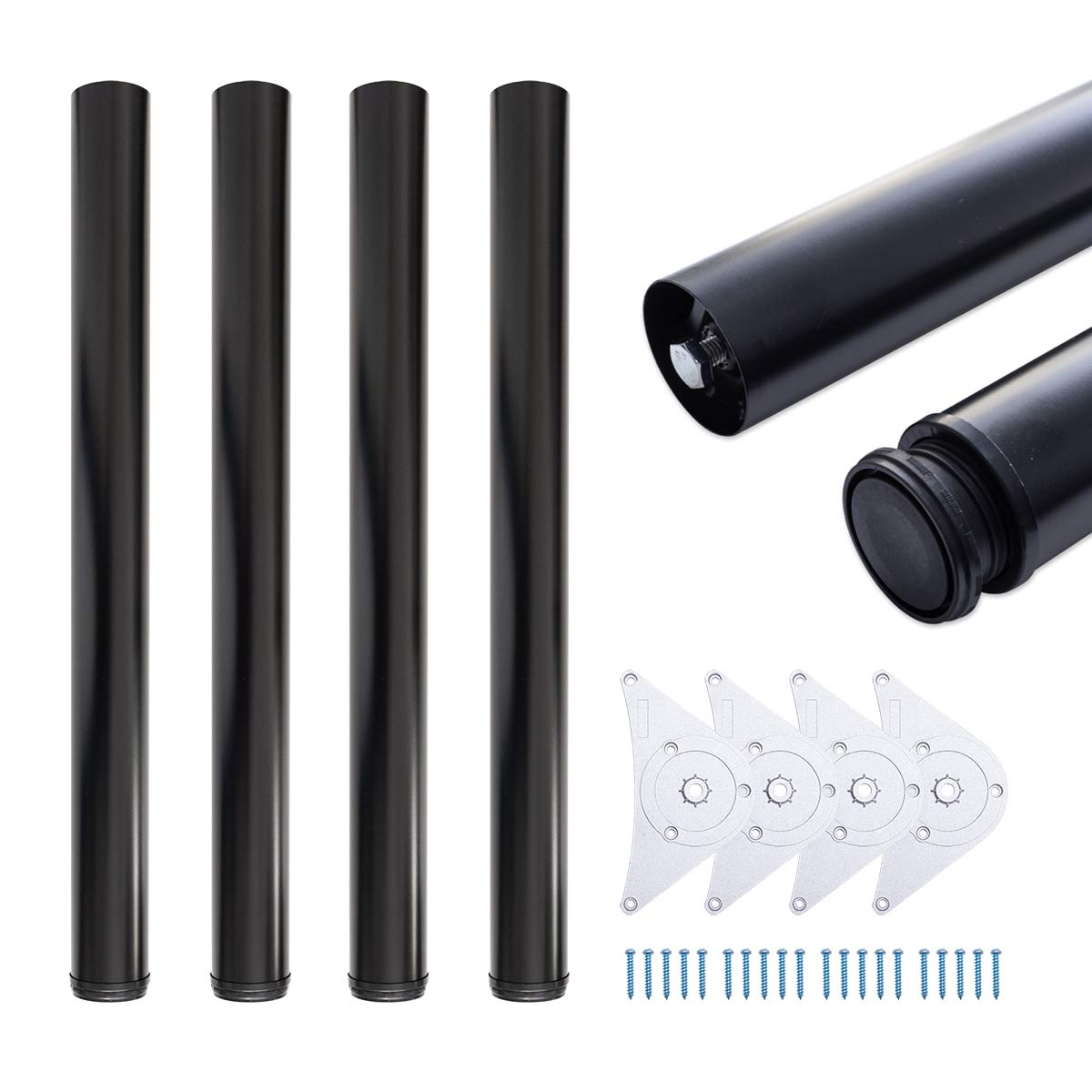 Sossai® Premium Gambe per Tavoli TBBL Nere 110cm