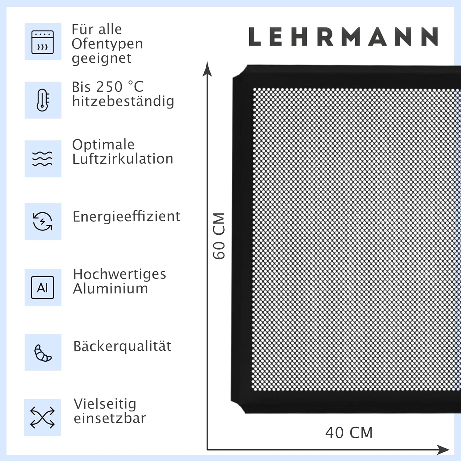 LEHRMANN Teglia Forata Antiaderente 60x40 cm - immagine 3