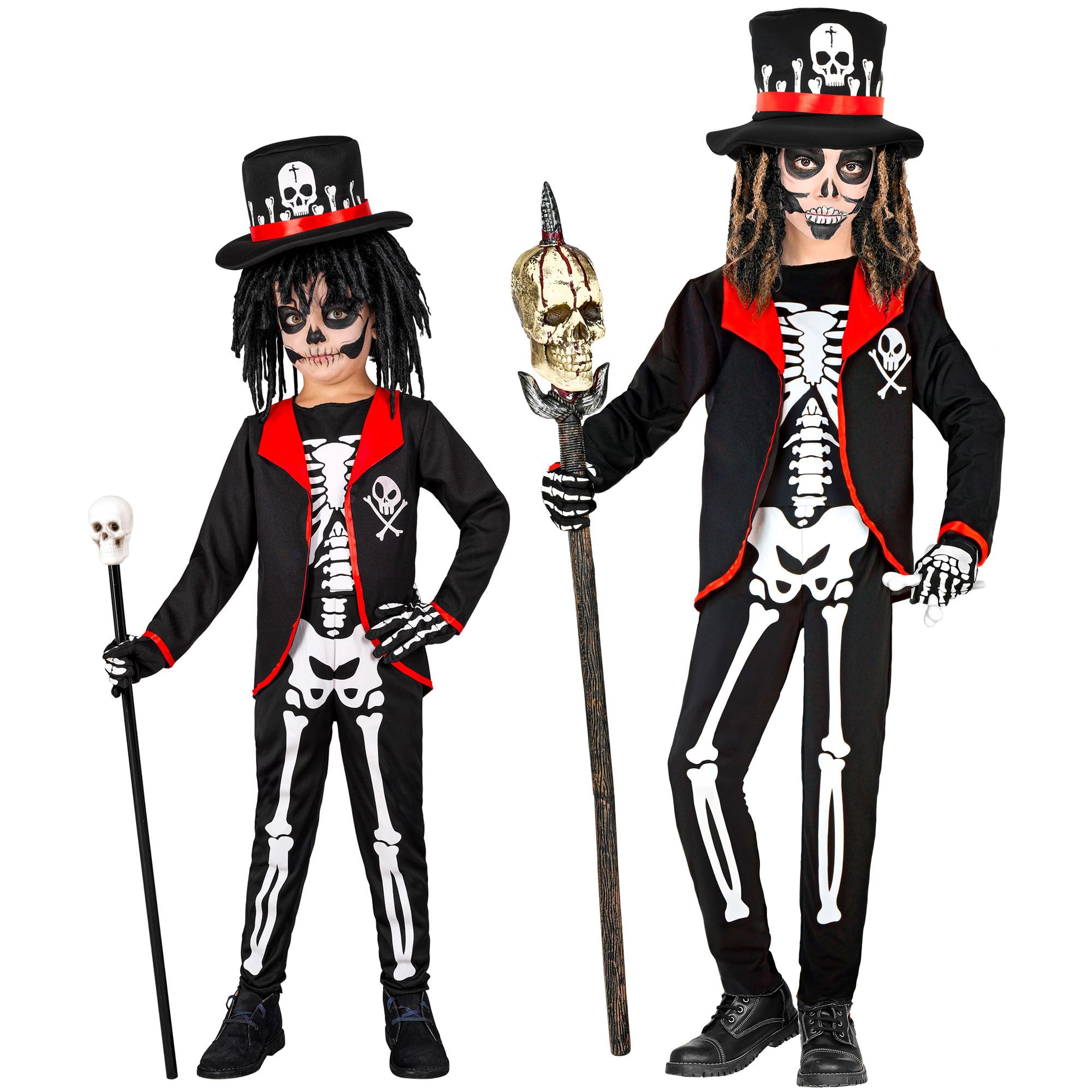 W WIDMANN MILANO Party Fashion - Costume da bambino Prete Voodoo, scheletro, costume di Halloween