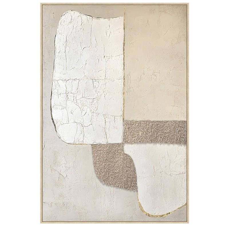 DRW Quadro Tela con Cornice in Legno Astratto 80x120x3,5 cm