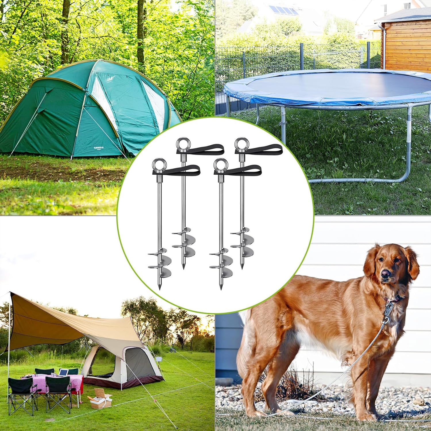 Picchetti per Tenda 45cm Resistenti con Lama a Spirale (4 pz) - immagine 7